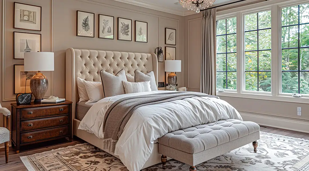 Dormitorio de diseño con estilo clásico renovado